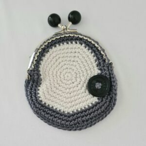 Porte-monnaie crochet nuances de gris