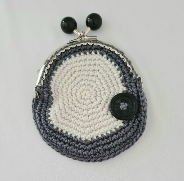 Porte-monnaie crochet nuances de gris