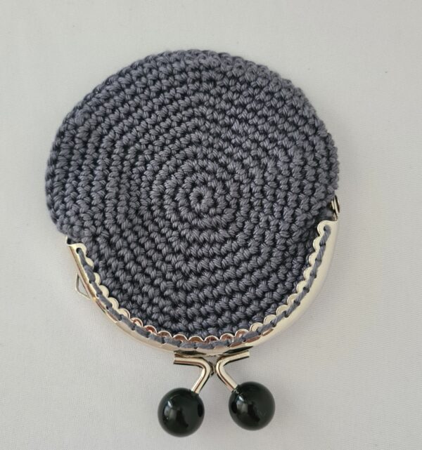 Porte-monnaie crochet nuances de gris – Image 2