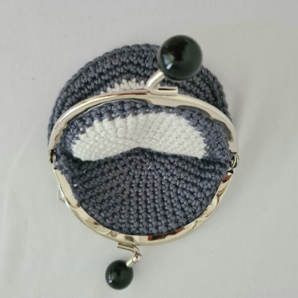 Porte-monnaie crochet nuances de gris – Image 3