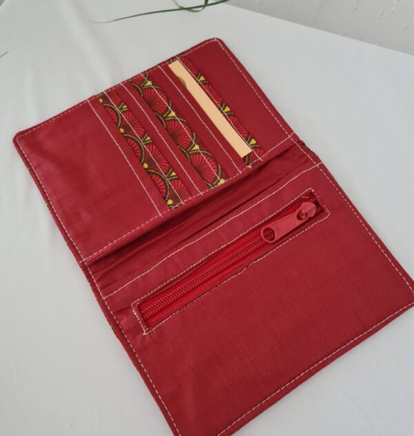 Portefeuille imprimé rouge – Image 2