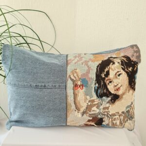 Housse de coussin Jean & canevas