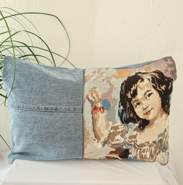Housse de coussin Jean & canevas