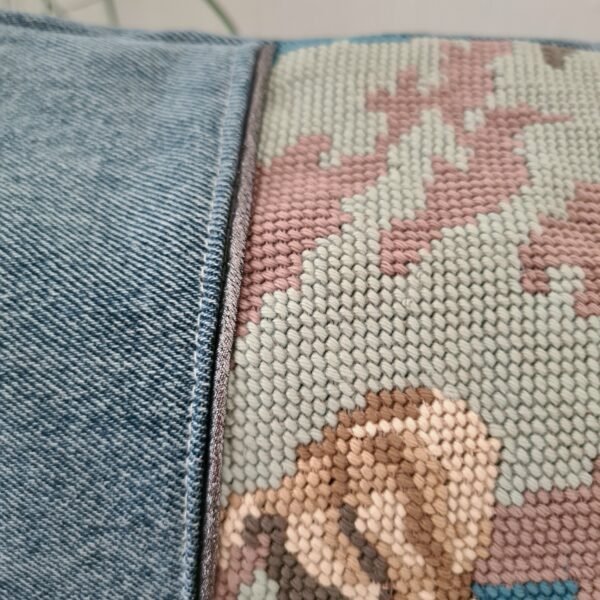 Housse de coussin Jean & canevas – Image 2
