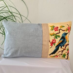 Housse de coussin canevas oiseau